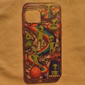 Alien Design Phone Case - Green and Multicolor
